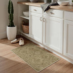 Bavni Clearance 2x3 Rugs for Entryway Indoor, Machine Washable Area Rug Non Slip, Vintage Distressed Throw Rugs, Ultra-Thin Small Entry Carpet, Low Pile Door Mat for Entrance, Bedroom, Bathroom, Brown