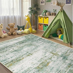 6x9 Abstract Area Rugs for Living Room, Modern Washable Indoor Rug for Bedroom, Thin Soft Large Non-Slip Carpet for Dining Room Home Office Farmhouse Decor - Abstract Army Green