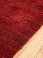 Rugsotic Carpets Hand Knotted Loom Wool ECO-Friendly Area Rugs - 3'x5', Rectangle, Red Color, Solid Plain Design, High Pile Thick Handmade Anti Skid Area Rugs for Living Room, Bed Room (L00111)
