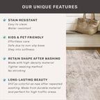 Washable 4x6 Rug for Small Living Room, Area Rug for Kitchen, Bedside, Large Entryway Indoor - Stain Resistant Non Slip with Rubber Backing, Unique Floral Aethestic Décor, Light Brown & Beige
