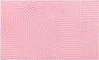 Pauwer 3x5 Washable Area Rugs for Living Room Modern Pink Solid Color Soft Fluffy Rugs for Bedroom Non Slip Boho Accent Indoor Mat Floor Carpet Cover for Kids Room Dining Room Kitchen Office, Pink