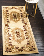 Unique Loom Versailles Collection Traditional Classic Floral Motif Area Rug (2' 2 x 6' 0 Runner, Ivory/ Tan)