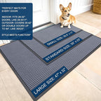 OLANLY Front Door Mat Indoor Outdoor Entrance, Waterproof Heavy Duty Doormat, Fade Resistant, Low Profile, Easy Clean Patio Porch Welcome Floor Mats for Entry, 59x20, Ash Grey