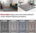 Keen Home Design 10x14 Rug - Machine Washable Area Rug with Non-Slip Backing, Ideal for Living Room, Dining Room, Bedroom - Vintage, Easy Clean, Durable, Low Pile Rug - (9'7" x 14')