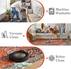 Moynesa Tiger Washable Rugs, 8x10 Area Rugs for Living Room, Soft Large Vintage 8x10 Bedroom Rug, Botanical Non Slip Ultra Thin Floor Carpet for Dining Room Home Office, Rust