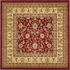 Unique Loom Voyage Collection Traditional Oriental Classic Intricate Design Area Rug (6' 0 x 6' 0 Square, Terracotta/Ivory)