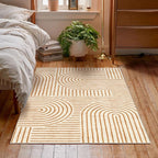 3x5 Washable Area Rug - Small Entryway Rug Non-Slip Orange Abstract Rainbow Kitchen Rugs Modern Boho Carpet Throw Rugs for Living Room Bedroom Bathroom Dorm Nursery Room Home Decor