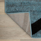 Rugshop Modern Wavy Circles Design Oval Rug, Non-Shedding Carpet for Living Room, Bedroom, or Dining Room, Blue, 5' x 7' Oval