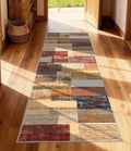 YIHOUSE Brown Runner Rug 2x6 for Hallway, Farmhouse Rugs Washable,Vintage Burgundy Carpets,Burnt Orange Area Rug Non Slip,Geometric Boho Rug for Kitchen