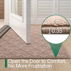 LUMI Indoor Door Mat, Absorbent Non-Slip Thin Doormat, Washable Door Mats, Woven Pattern Inside Floor Mat, Ideal for Entryway, Front Door, Home Decor, 36"x60", Woven Taupe