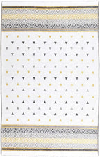 Alfa Rich 3x5 Gold Gray Off White Washable Area Rugs for Living Room Bedroom Kitchen Decor Runner