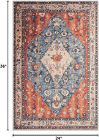 SERISSA Boho Rugs for Entryway, 2x3 Tribal Entryway Rug Non-Slip Washable Small Area Rug, Ultra Soft Oriental Vintage Low-Pile Indoor Door Mat Floor Carpet for Entrance Bedroom Kitchen Bathroom