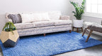 Unique Loom Solid Shag Collection Area Rug (5' 1" x 8' Rectangle, Periwinkle Blue)