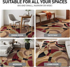 Rugshop Contemporary Abstract Circles Perfect for high Traffic Areas of Your Living Room,Bedroom,Home Office,Kitchen Area Rug 3'3" x 5'3" Multi