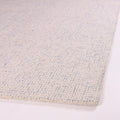 Hand-Tufted 100% Wool Pile Area Rug – Geometric Textured Grid Check Pattern – Thick and Durable Floor Carpet for Bedroom, Living Room, Kids Room, and Dining Area (Ivory Blue, 10' x 13')