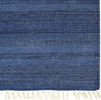 Rugsotic Carpets Hand Woven Flat Weave Kilim Wool ECO-Friendly Area Rugs - 9'x12', Rectangle Shape, Blue Color, Solid Plain Design, Low Pile Handmade Area Rugs for Living Room, Bed Room (D00111)