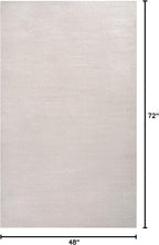 Eyely UES100D-4 Supersoft Haze Solid Low-Pile Indoor Area Rug Casual;Contemporary;Solid;Traditional, Bedroom, Kitchen, Living Room, Easy-Cleaning, Non-Shedding, 4 X 6, Ivory