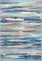 Modern Abstract 6x9 Machine Washable Living Room Rug Non-Slip Soft Bedroom Area Rug Blue Ultra Thin Print Faux Wool Floor Carpet Throw Rugs for Nursery Playroom Dining Room Indoor Office