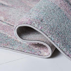 SAFAVIEH Glacier Collection 6'7" x 9' Pink / Blue GLA126U Modern Abstract Non-Shedding Living Room Bedroom Dining Home Office Area Rug
