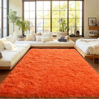 Area Rugs for Living Room, Soft Shaggy Carpets for Living Room, Fuzzy Rugs for Kids' Room, Perfect Decor for Modern Home Orange 6x9 Feet