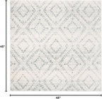SAFAVIEH Adirondack Collection Area Rug - 4' Square, Ivory & Light Blue, Modern Diamond Distressed Design, Non-Shedding & Easy Care, Ideal for High Traffic Areas in Living Room, Bedroom (ADR131T)