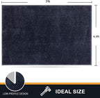 PURRUGS Easy Care Area Rug 4.5ft x 7ft, Non-Slip Washable Entryway Rug, Dog Door Mat, Stain Resistant Accent Rug for Hallway, Living Room, Bedroom and Mudroom, Navy Blue