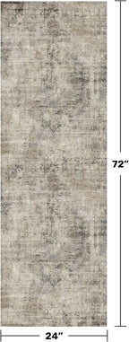 Modern Runner Rugs for Hallway 2x6, Medallion Abstract Runners for Kitchen Floor, Entryway, Washable Non Slip with Rubber Backing, Low Pile Stain Resistant Carpet (Taupe Brown)