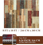 YIHOUSE Brown Area Rug 8x10, Farmhouse Rugs Washable,Vintage Burgundy Carpets for Bedroom,Burnt Orange Area Rug Non Slip,Geometric Boho Rug for Kitchen,Dining Room