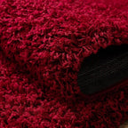 Unique Loom Solid Shag Collection Area Rug (6' 1" Round, Cherry Red)