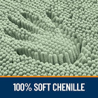 OLANLY Bathroom Rugs 47x20, Extra Soft Absorbent Chenille Bath Rugs, Rubber Backing Quick Dry, Machine Washable Bath Mats for Bathroom Floor, Tub and Shower, Home Decor Accessories, Sage Green