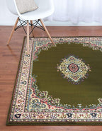 Unique Loom Reza Collection Traditional Persian Style Area Rug, 4 x 6 ft, Olive/Ivory