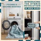 Istana Hallway Runner Rug 2x6 - Blue Kitchen Rugs Non Slip Washable -Silk's Soft Touch Carpet Runner - Stylish Rug Runner for Home