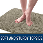 OLANLY Dog Door Mat for Muddy Paws 24x16, Absorbs Moisture and Dirt, Absorbent Non-Slip Washable Doormat, Quick Dry Chenille Mud Mat, Entry Indoor Entryway Carpet for Inside Floor, Warm Taupe