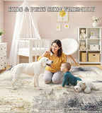 4x6 Washable Area Rugs - Modern Abstract Rugs for Living Room Non-Slip Low Pile Soft Machine Washable Carpet for Bedroom, Dining Room, Nursery, Home Office, Farmhouse (4'x6' Beige Tan)
