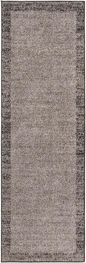 Rugs.com Angelica Collection Rug – 6 Ft Runner Light Gray Medium Rug Perfect for Hallways, Entryways