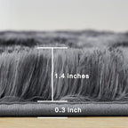 Andency Soft Area Rugs for Living Room Bedroom, 3x5 Non-Slip Fluffy Shag Carpet, Indoor Floor Fuzzy Shaggy Living Room Plush Rug for Kids Dorm Nursery Home Decor Aesthetic, Tie-Dyed Dark Grey