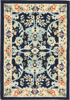 Rugs.com Yasmin Collection Rug – 2' x 3' Navy Blue Medium Rug Perfect for Entryways, Kitchens, Breakfast Nooks, Accent Pieces