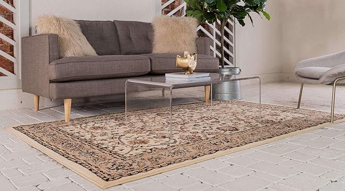 Unique Loom Sialk Hill Collection Area Rug - Washington (2' 2" x 3' 1" Rectangle Ivory/Black)