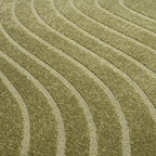 LUXE WEAVERS Modern Geometric Wave Green 2x3 Area Rug, Contemporary Stain Resistant Carpet