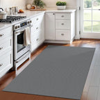 IOHOUZE Washable Area Rug 4x6 Non Slip Rubber Backed Woven Rugs for Entryway Indoor Bedroom Rugs Kitchen Rug Floor Throw Carpet for Entrance Front Door Living Room, Dark Grey