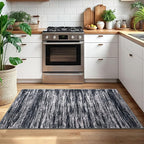 3x5 Modern Abstract Area Rug for Entryway, Black Super Soft Washable Rug with Non-Slip, Low-Pile Door Mat Indoor for Living Room Bedroom, Carpet with Non-Shedding