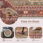 Ciicool Washable Non Slip Runner Rug, 2x6ft Hallway Rug Vintage Kitchen Carpet for Entrance Bedroom Bedside Living Room Kitchen Laundry Bathroom Decor