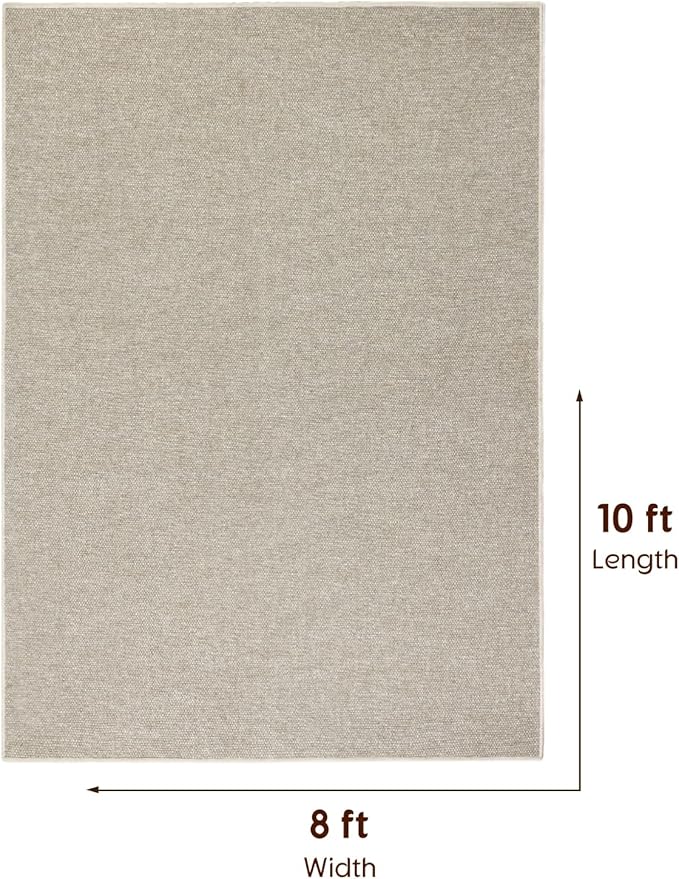 LBRO2M Easy Jute Solid Area Rug 8X10 Washable Rugs for Living Room Bedroom Natural Jute Indoor Outdoor Carpet Durable, Solid Non Shedding Eco Friendly (8X10 Gray)