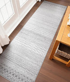 Moroccan Hallway Runner Rug 2'6''x10', Soft Non Slip Long Indoor Mats for Entryway, Machine Washable Kitchen Rugs Carpet Runner for Entrance Bedroom Living Room Corridor