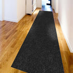 Ottomanson 2'7" x 42' Hallway Runner with Scraper Pile - Extra Durable Non-Slip Rug Mat for Indoor & Outdoor Use - Ideal for Kitchen, Entryway & Garage - High-Traffic Carpet, Black