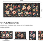 DUKINO 2x5 Runner Rug for Hallway, Washable Kitchen Floral Runner Rug with Non Slip Backing, Low Pile Soft Boho Carpet for Kitchen, Hallway, Entryway, Laundry, Bedroom, Black
