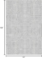 6x9 Area Rug - Large Abstract Washable Non-Slip Grey Living Room Rug Rainbow Low-Pile Floor Carpet Soft Modern Accent Rugs for Bedroom Dining Room Office Classroom Nursery