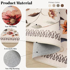 Vintage Medallion Floral Indoor Door Mat 2x3, Machine Washable Entryway Rug, Low Pile Soft Small Carpet, Non-Slip Area Rug for Entrance, Bedroom, Kitchen & Kids Room | Beige