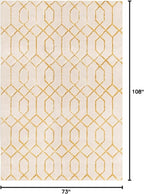 Unique Loom Marilyn Monroe Glam Collection Area Rug - Trellis (6' 1' x 9' Rectangle, White Gold/ Gold)