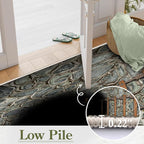 3D Deep Abyss Canyon Indoor Rug, 5x8ft, Stone Built Cave Wooden Ladder Carpet for Entryway, Durable Non-Shedding Pet Friendly Mats, Floor Decor Low Pile Easy Clean Rugs for Family